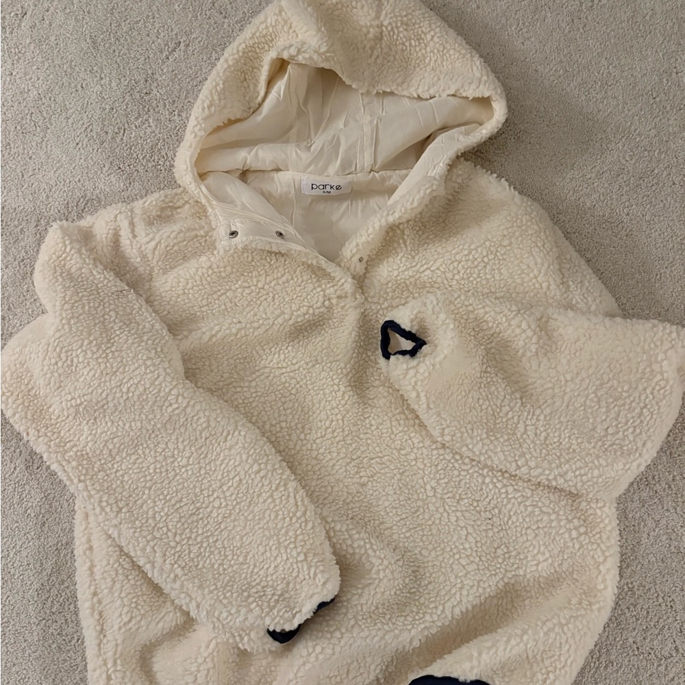 PARKE Cozy Collection- Cozy Cream Sherpa Hoodie *worn once, condition like new*